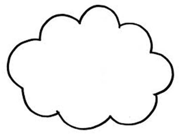 Cloud Coloring Page. shapes free printable. free cloud coloring ...