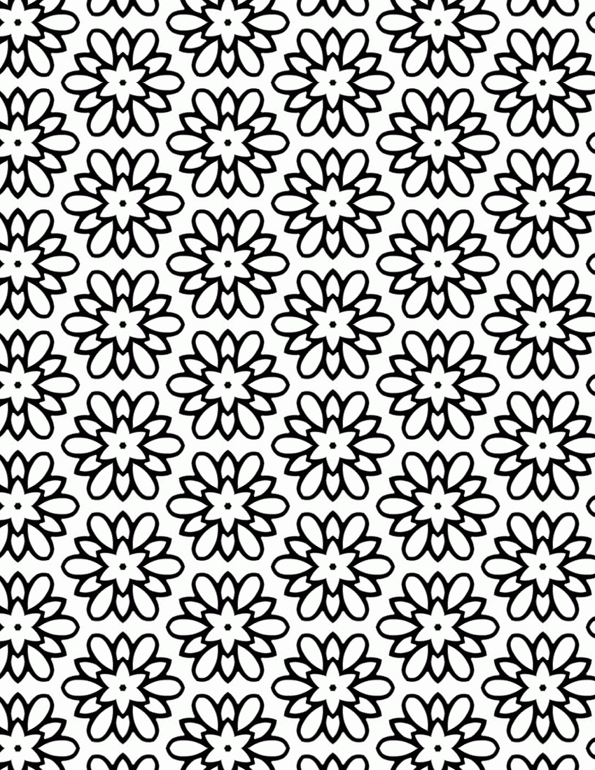 Pretty Coloring Sheet for Adults - Flower Medallion Pattern