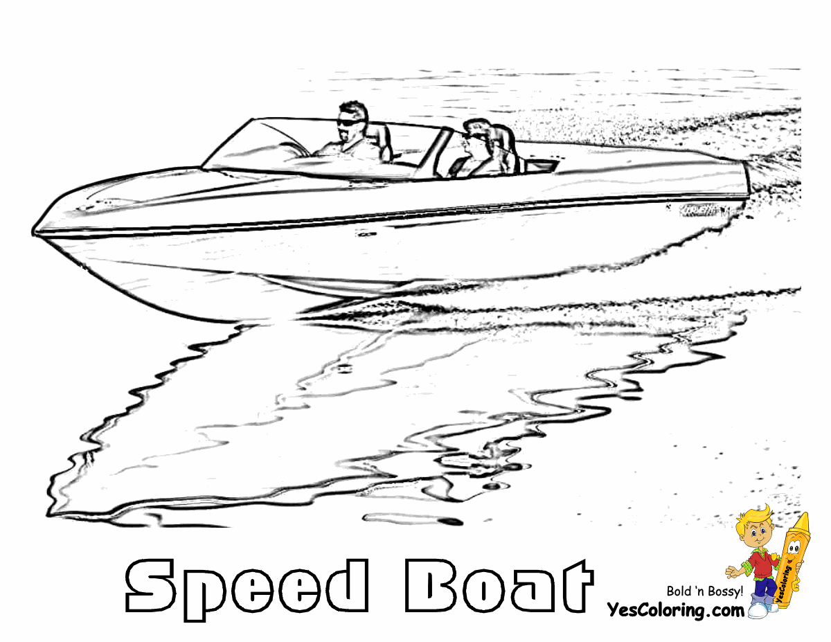 Motor Boat Coloring Pages Coloring Home