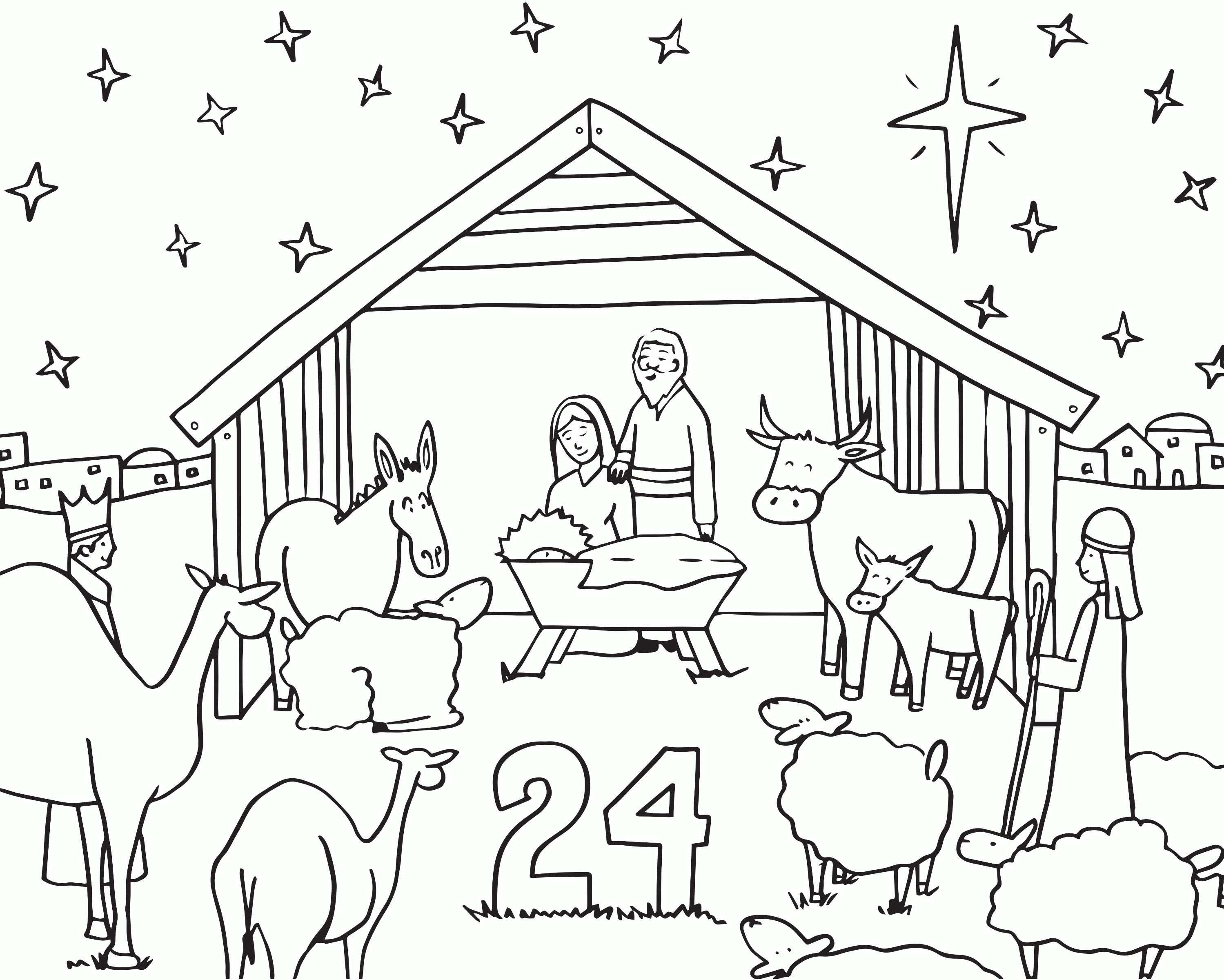 Advent Calendar Coloring Page 1