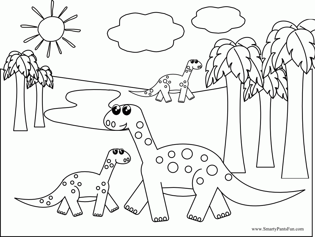 Cute Dinosaur Coloring Pages For Kids - Coloring Home
