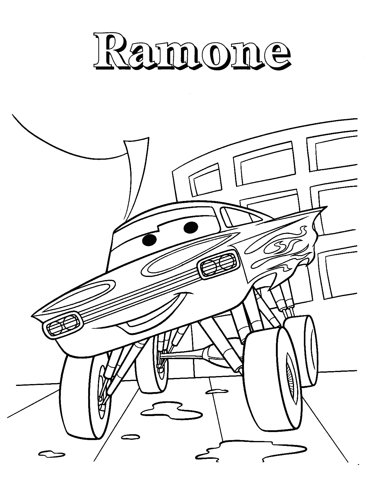 Monsone 41 The Disney Cars Coloring Pages Background Perspective