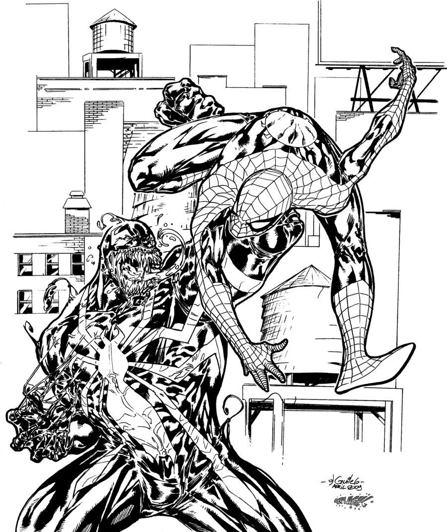 Coloring Pages Of Spiderman And Venom - Coloring Page