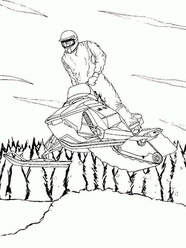 A Cool Winter Snowmobile on Action Coloring Page - Download ...