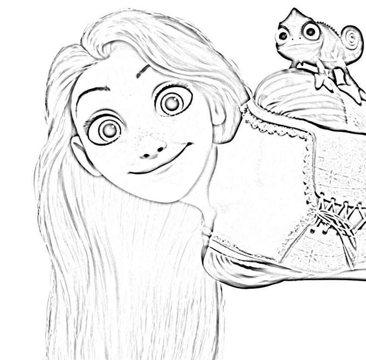 Happy Rapunzel Tangled Coloring Pages – Smile | Lugares para ...