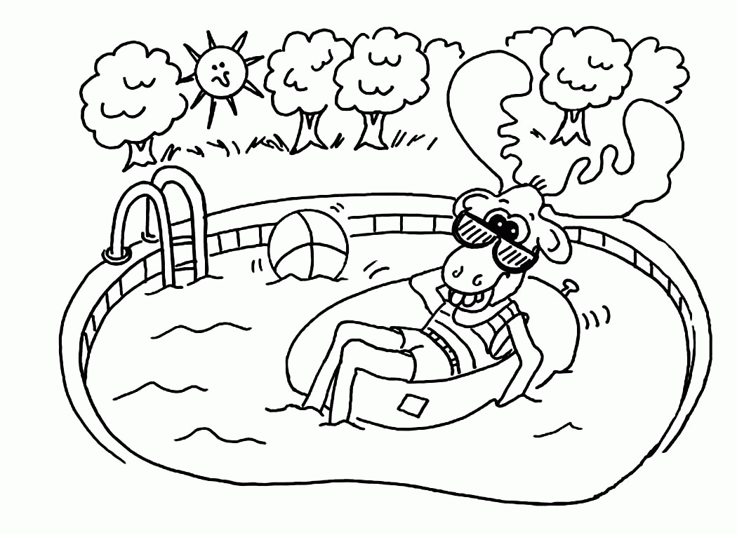 Swimming Coloring Pages To Print Coloring Home