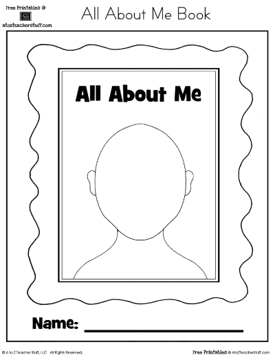 All about me printable coloring book page