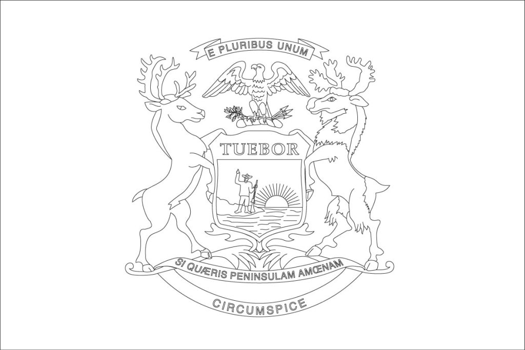 Michigan State Flag Coloring Page Coloring Home