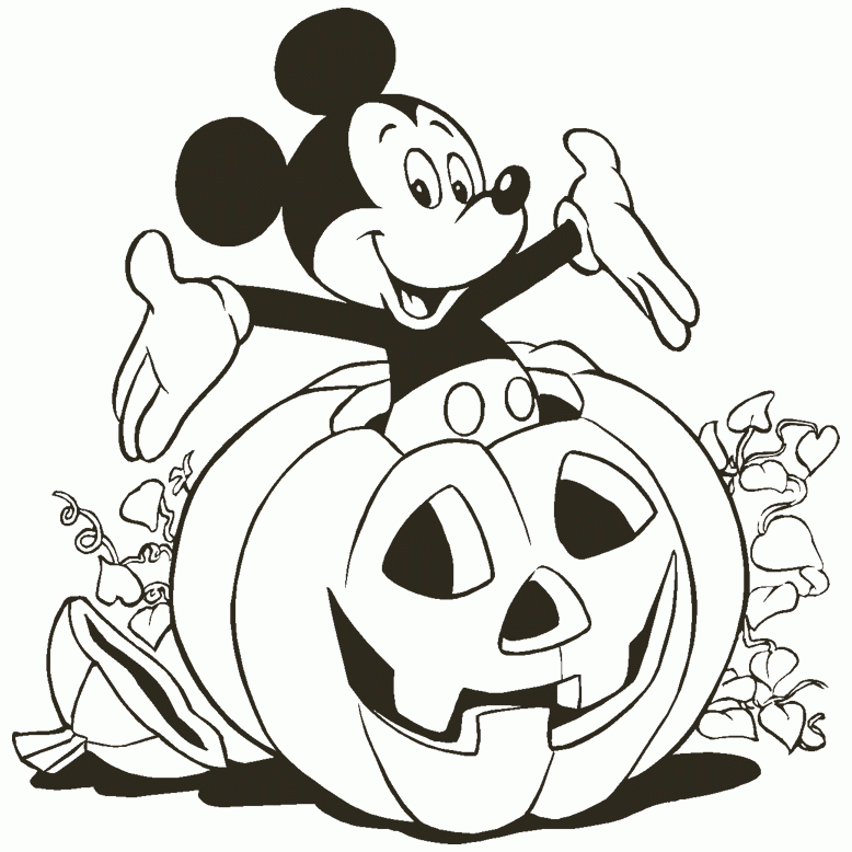 Halloween Coloring Pages of Mickey Mouse | Coloring