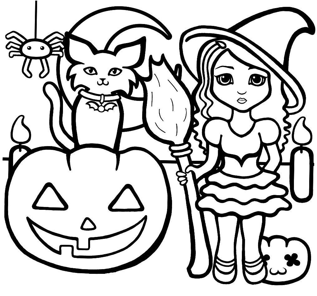 Halloween Coloring Pages Online Print - Coloring Home