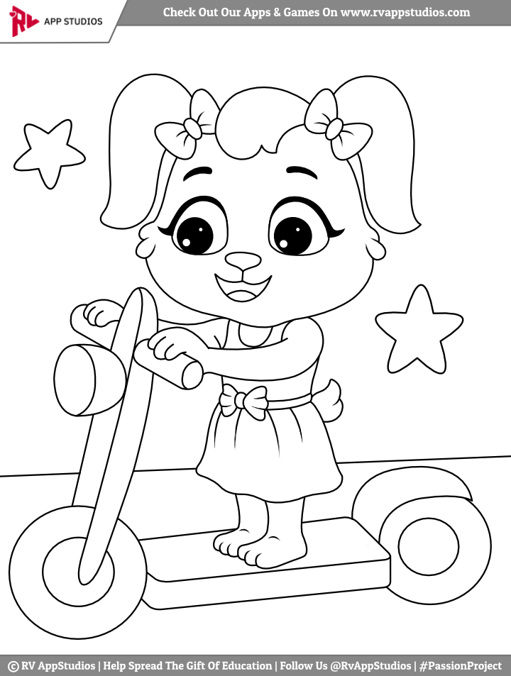Printable Kick Scooter Coloring Pages for Kids | Free Push Scooter Coloring  Sheets