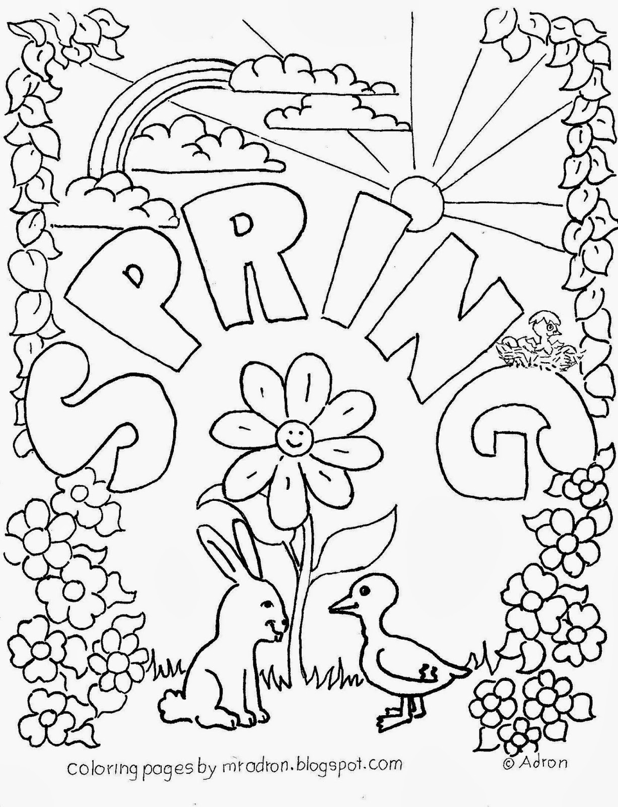 First Day Of Spring Coloring Pages - Coloring Home