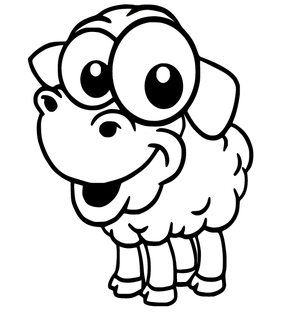 Funny Big Eyes Sheep Coloring Pages - Sheep Coloring Pages - Coloring Pages  For Kids And Adults