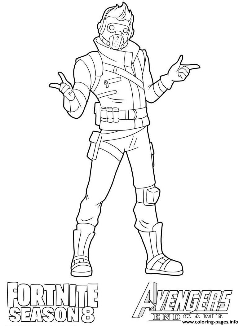 Starlord Fortnite Avengers Endgame Coloring Pages Printable