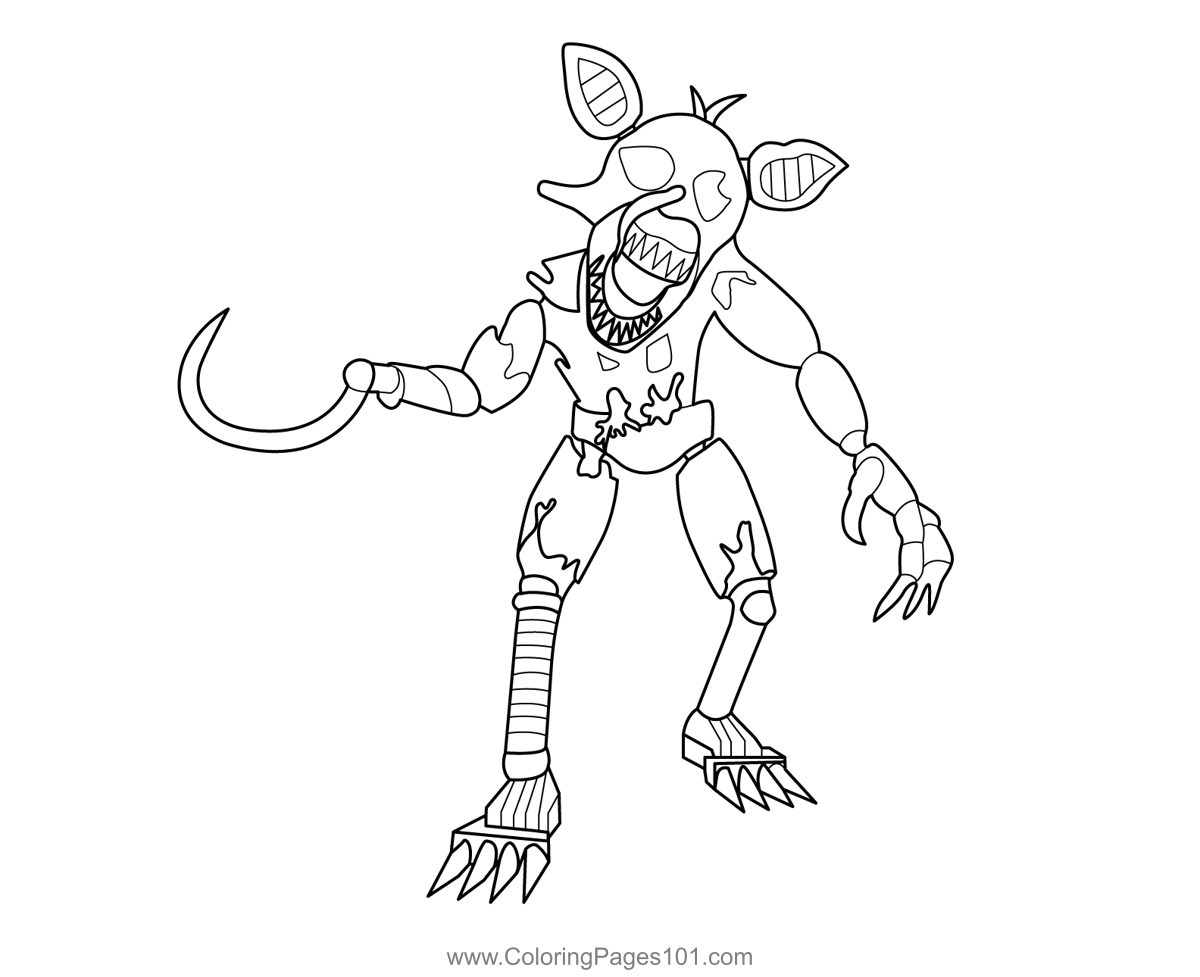 Grimm Foxy FNAF Coloring Page for Kids ...
