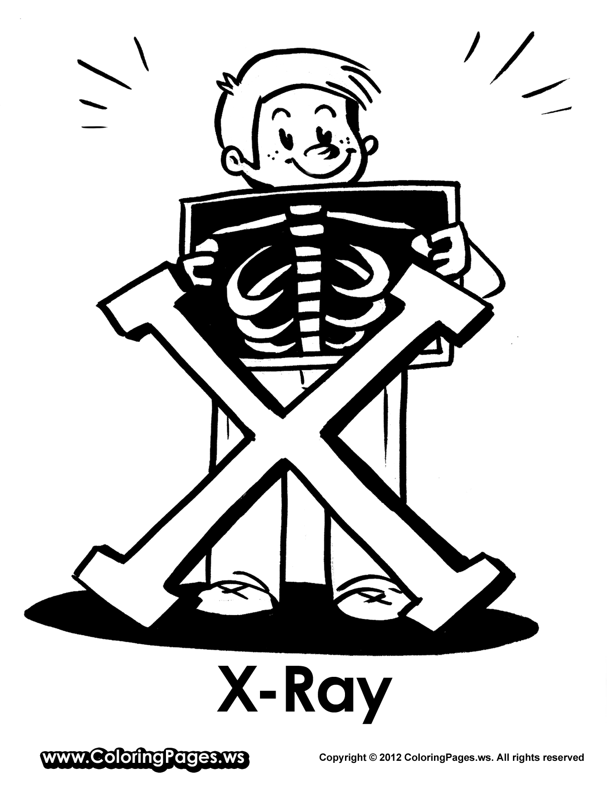 X is for X-ray - Coloring Pages | Coloring pages, Art display kids, Drawing  for kids