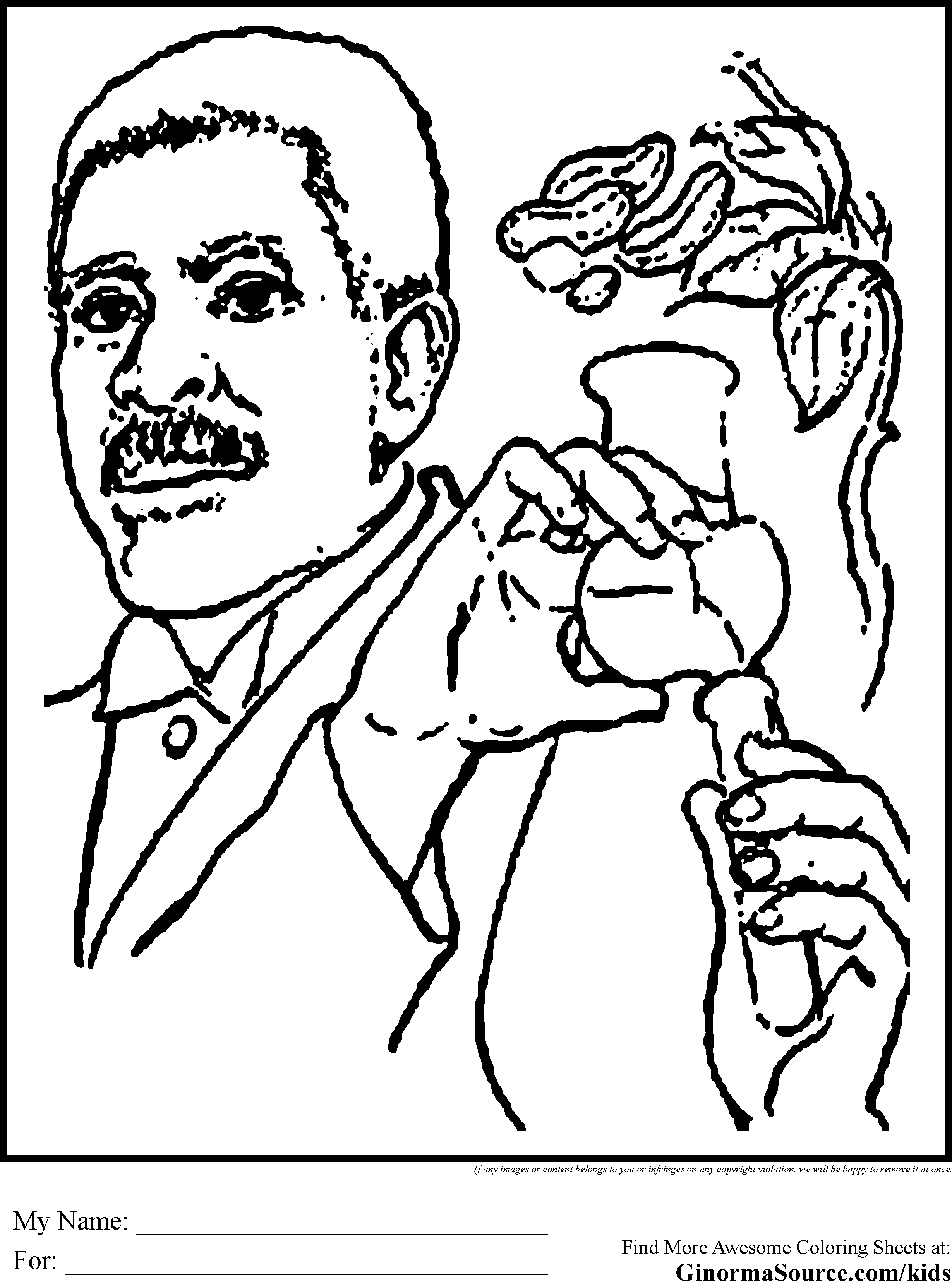 George Washington Carver Coloring Page Coloring Home