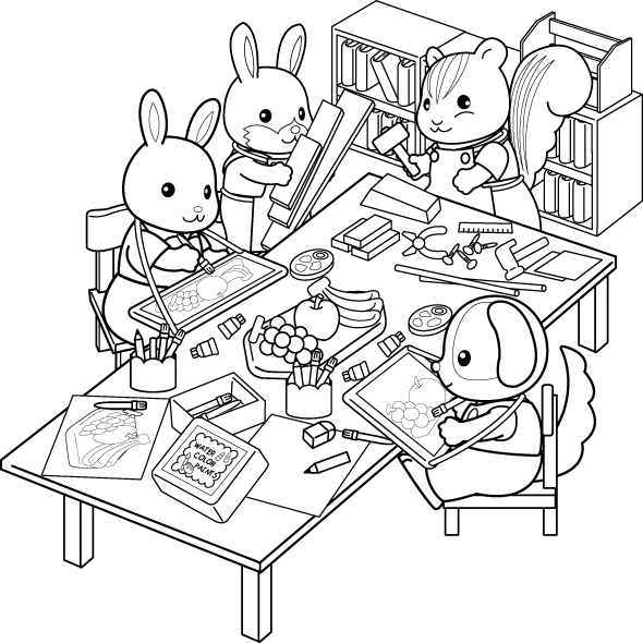 Calico Critters Coloring Page Coloring Home