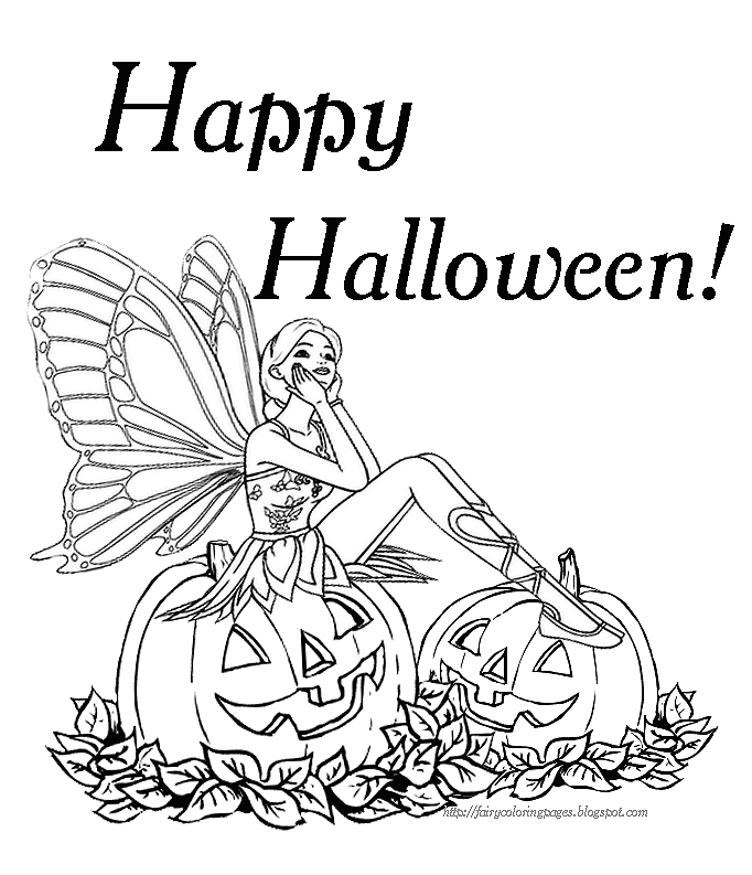 coloring halloween fairy barbie tinkerbell adult colouring pumpkin printable anime adults disney pumpkins festival popular patterns invitations coloringhome col