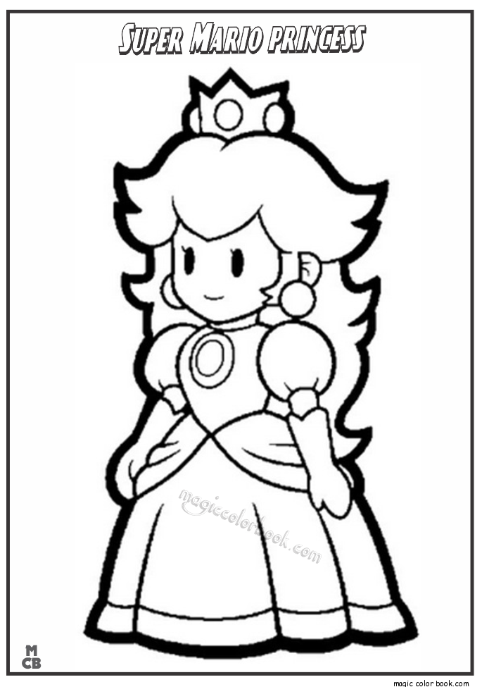 Super Mario Princess Coloring Pages
