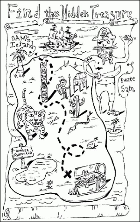 Pirate Treasure Map Coloring Pages - Coloring Home