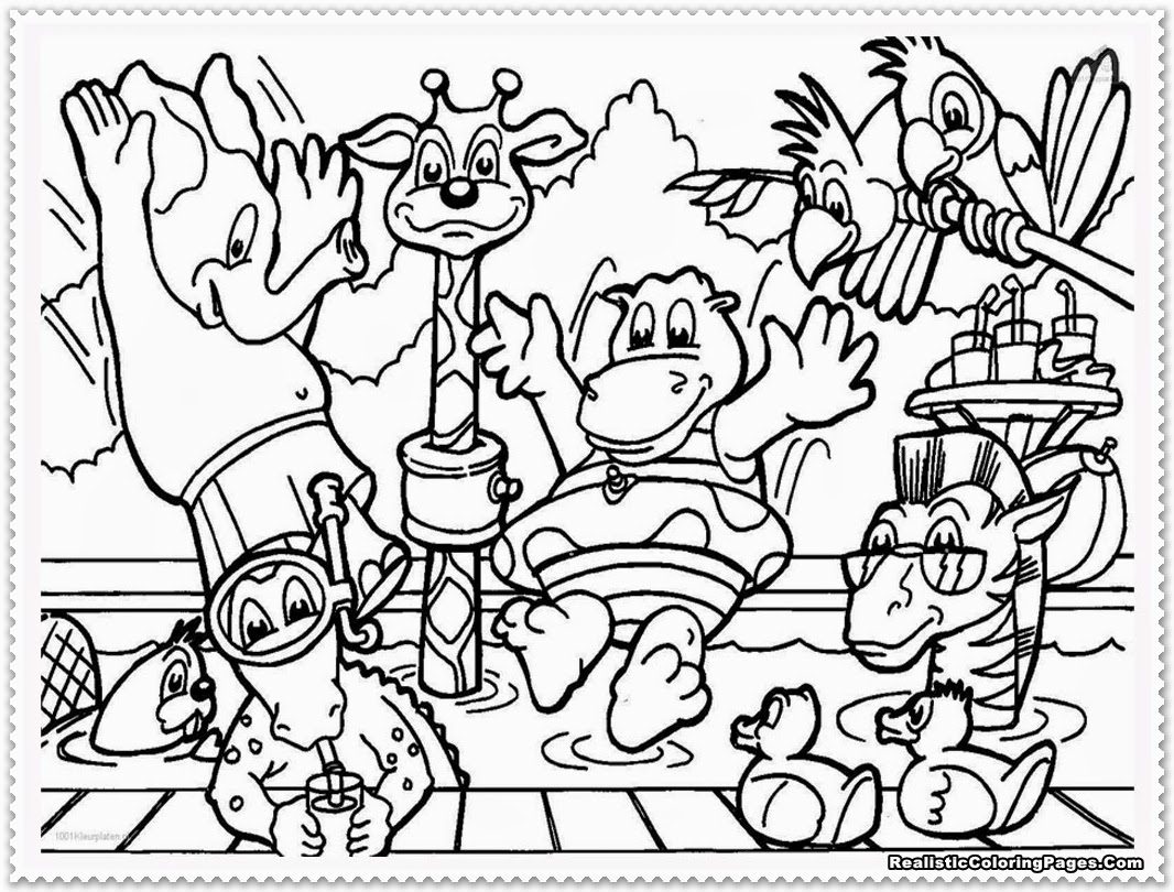 Cute Animals Coloring Pages Zoo