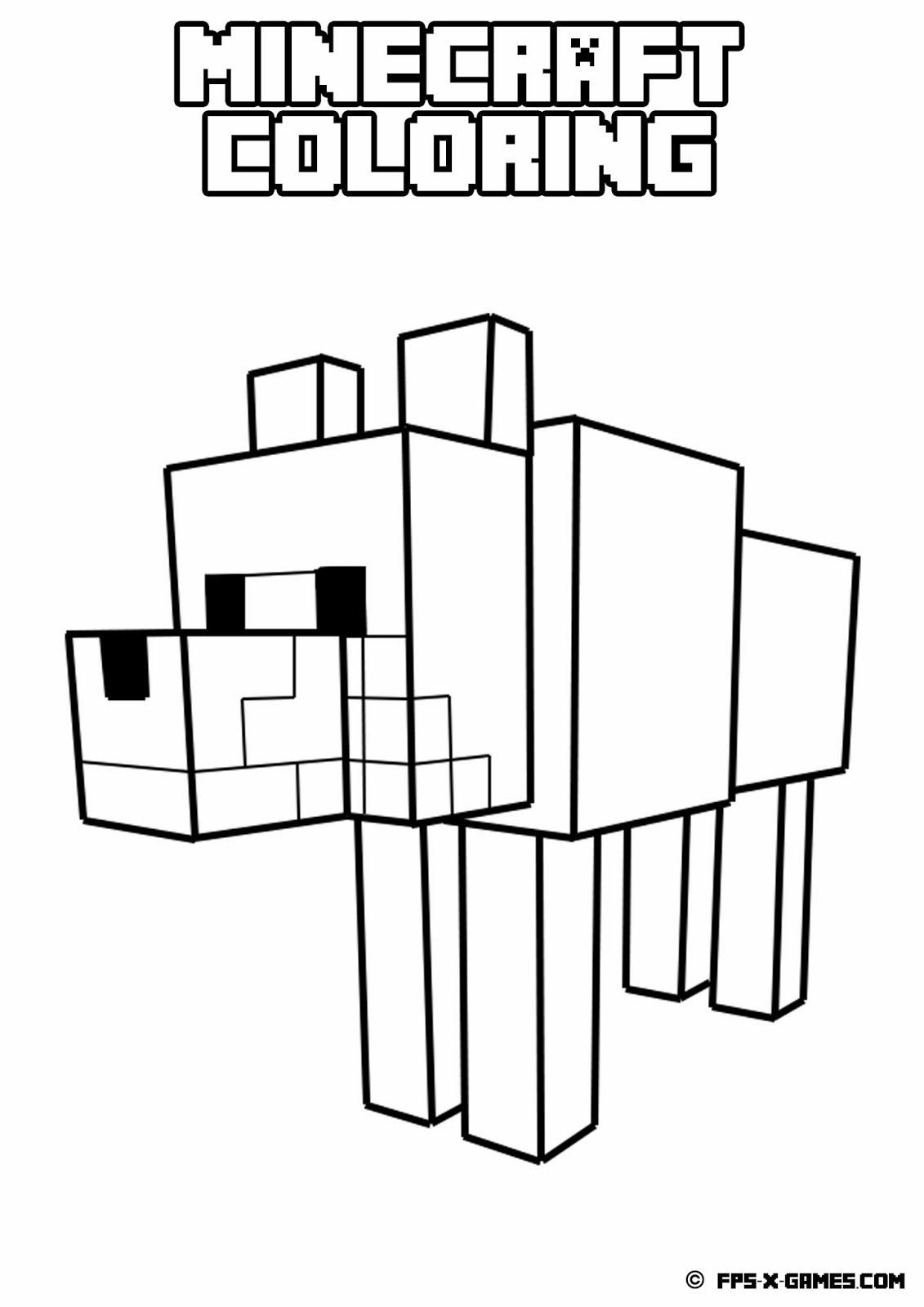 Minecraft Coloring Pages Cat - Coloring Home