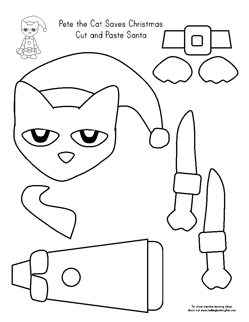 Pete The Cat Christmas Coloring Pages Coloring Home