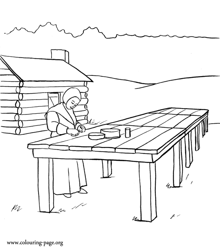 Thanksgiving - Big tables for the Thanksgiving party coloring page
