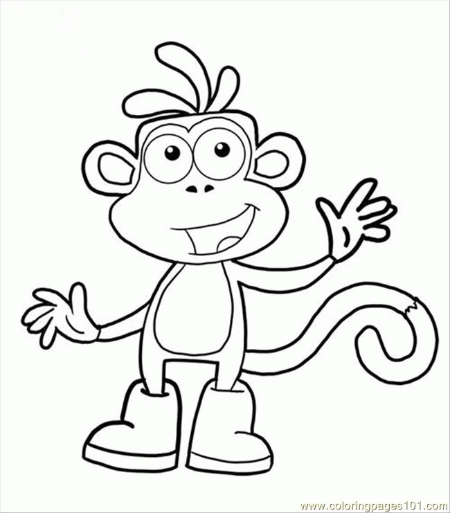 Education Boots Coloring Page, Tier Dora And Boots Coloring Pages ...