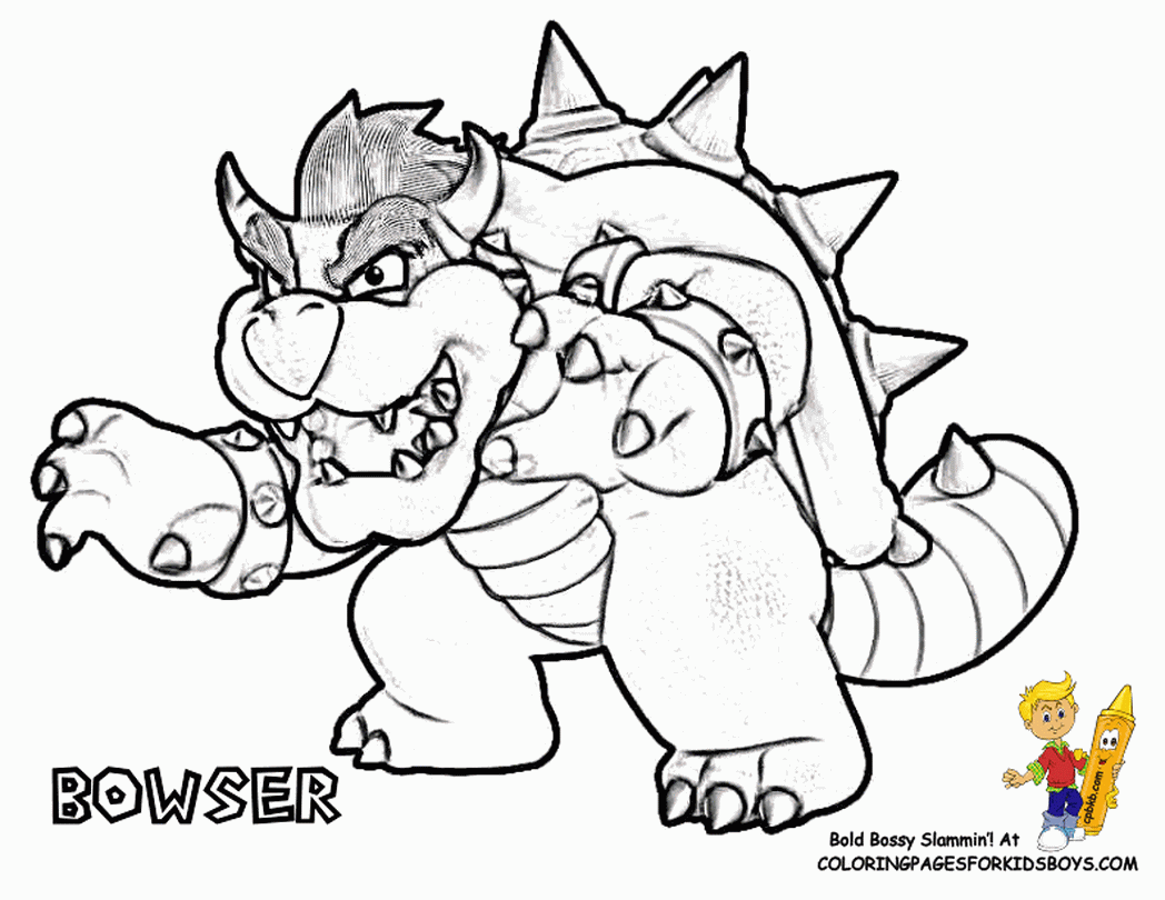 Bowser Coloring Pages Free - Coloring Home