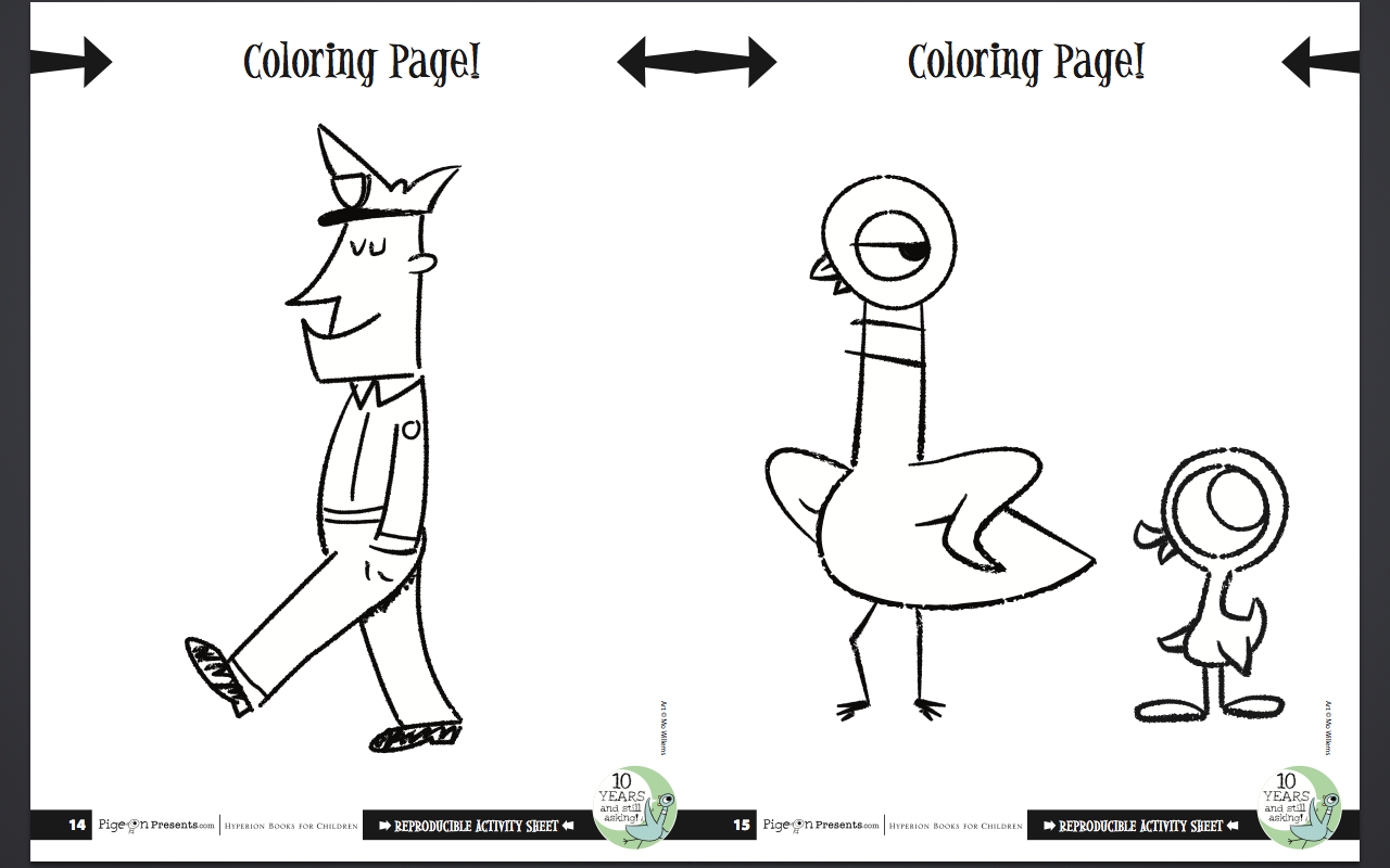 Mo Willems The Pigeon Needs A Bath Coloring Home