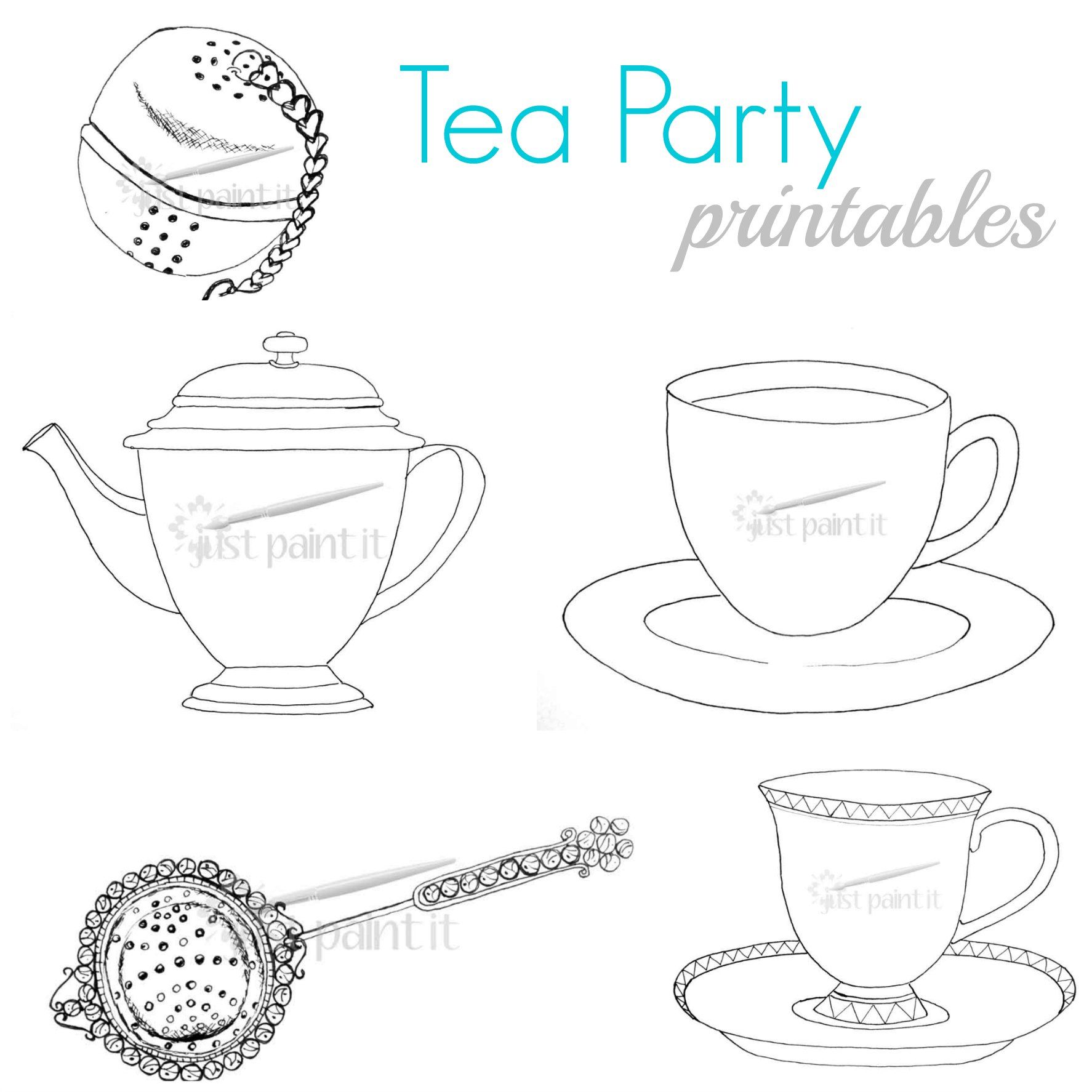 Tea Party Coloring Pictures - Coloring Pages for Kids and for Adults