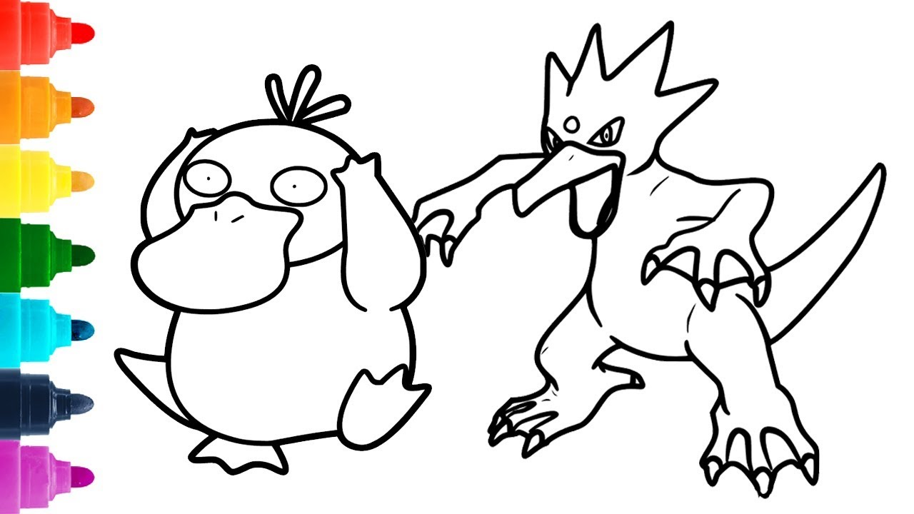Pokemon Coloring Pages | How to Draw Psyduck and Golduck | Pokemon ...