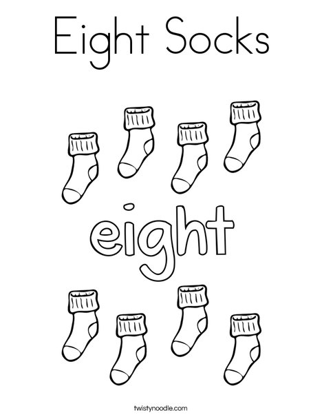 Eight Socks Coloring Page - Twisty Noodle