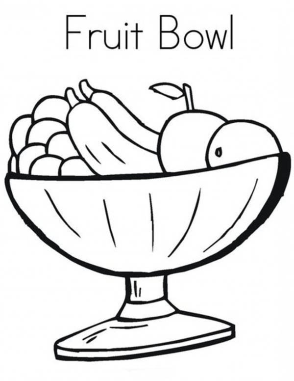Fruit Bowl Coloring Page - NetArt