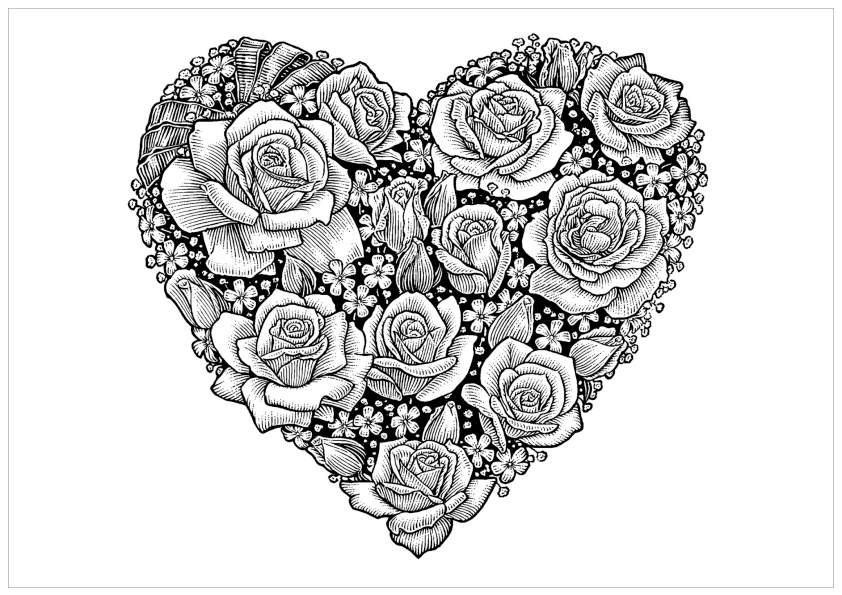 Free Adult Printable Coloring Pages Roses Heart - Coloring ...