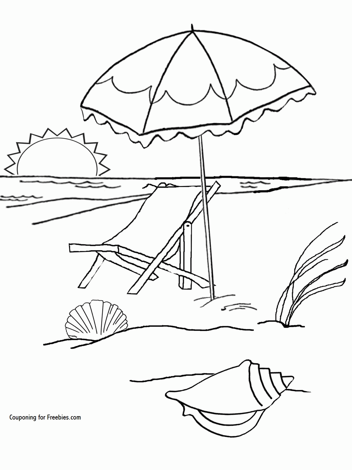 Summer Beach - Coloring Pages for Kids and for Adults