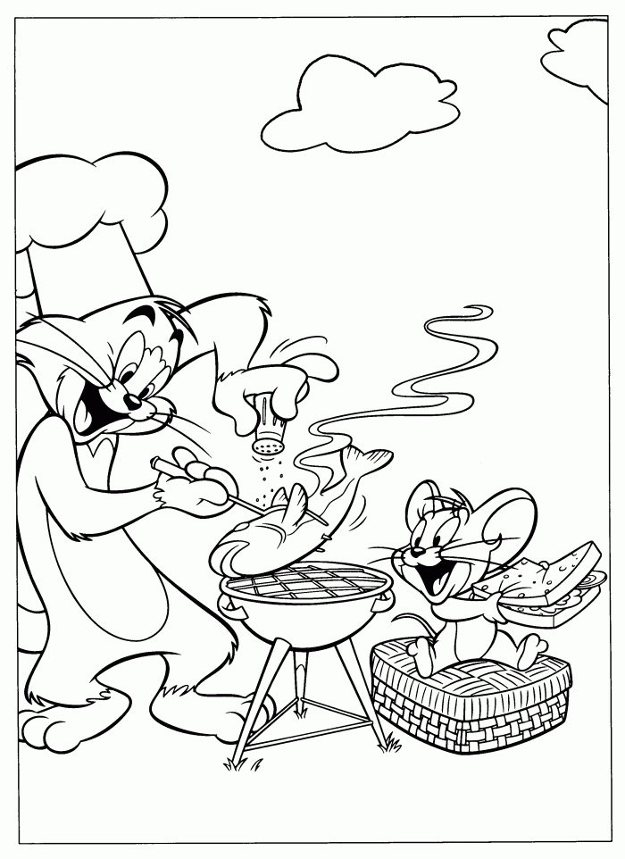 Tom and Jerry Drawing Coloring Page | Kids Coloring Page