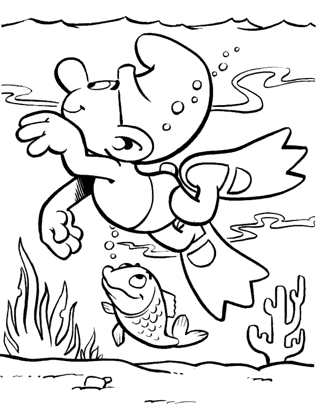 The smurfs Coloring Pages – swimming | coloring pages