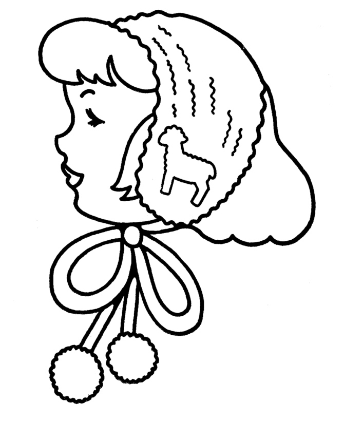 Learning Years: Christmas Coloring Pages - Christmas Head Scarf 