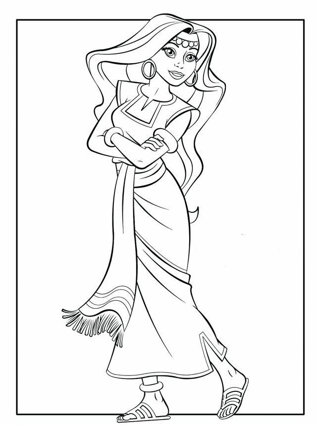 Esther coloring page for Purim | Purim