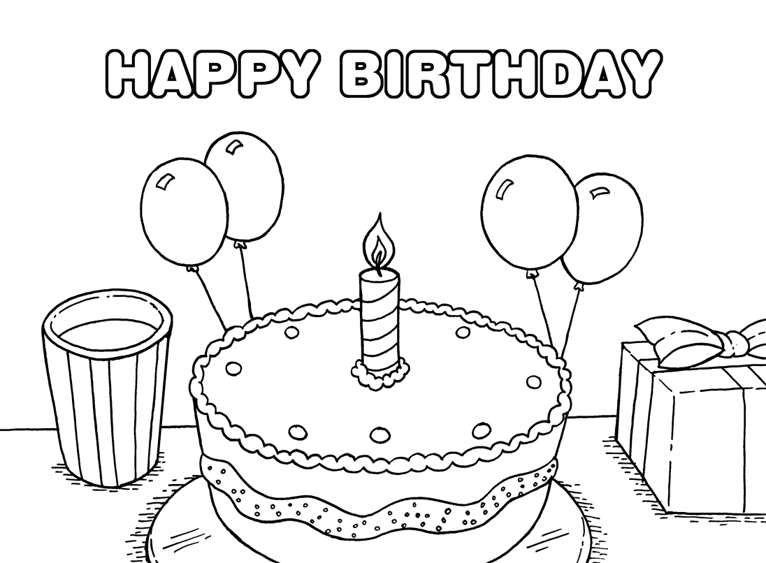 happy birthday coloring pages for kids | Only Coloring Pages