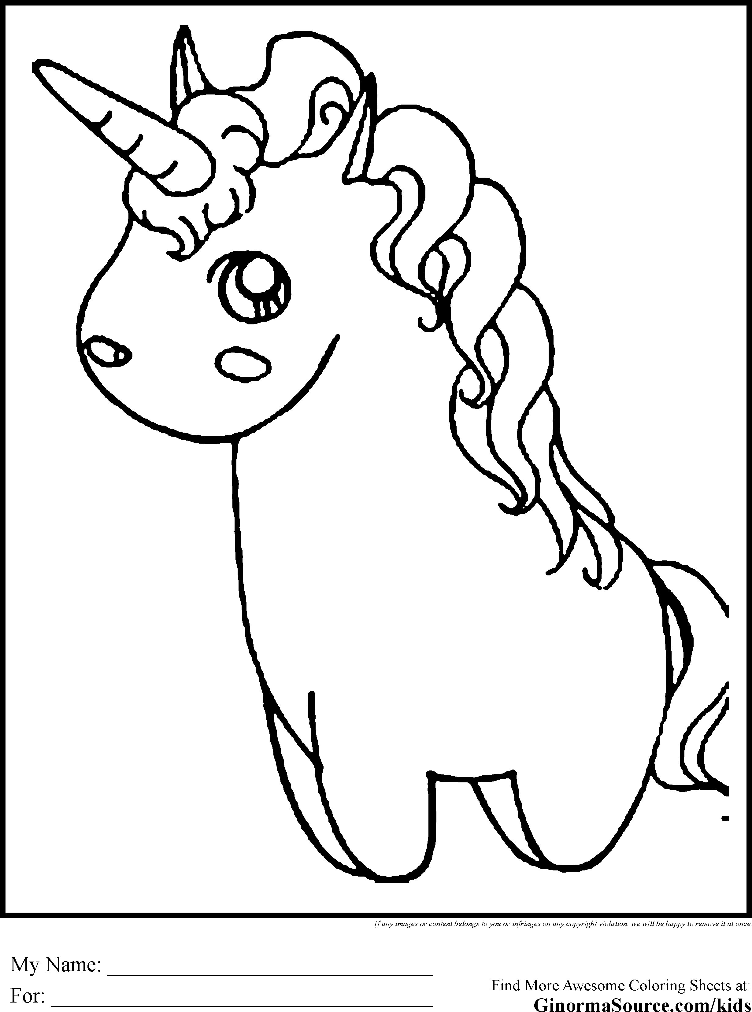 Adorable Baby Unicorn Coloring Pages - Coloring Pages For All Ages