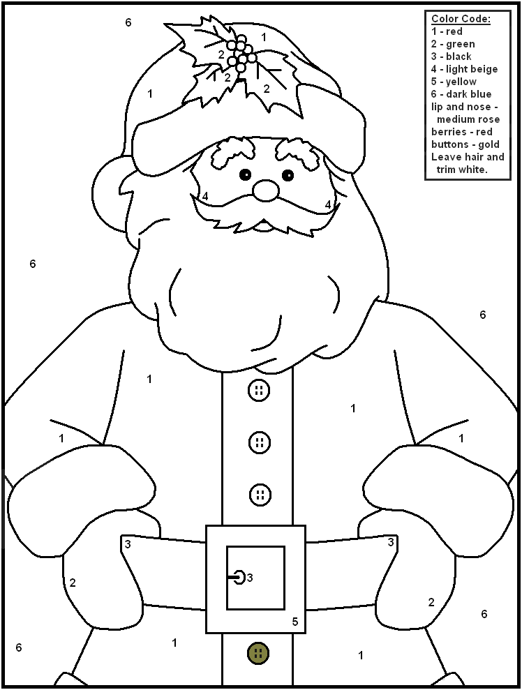 Christmas Color By Number - Coloring Pages for Kids and for Adults
