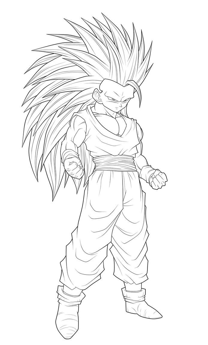 Gohan Super Saiyan 3 Coloring Pages - High Quality Coloring Pages