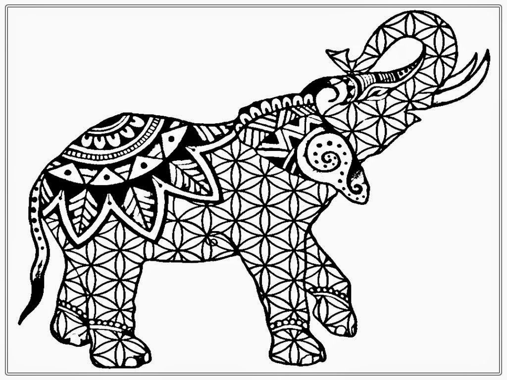 Adult Coloring Pages Free African Elephant | Realistic Coloring Pages
