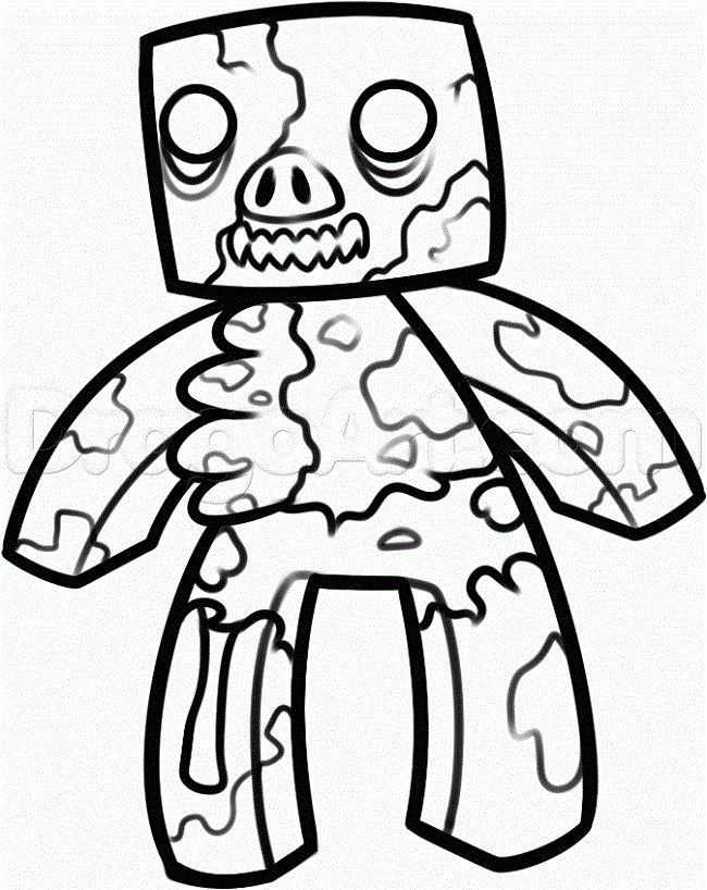 Minecraft Zombie Pigman Coloring Pages - Coloring Home