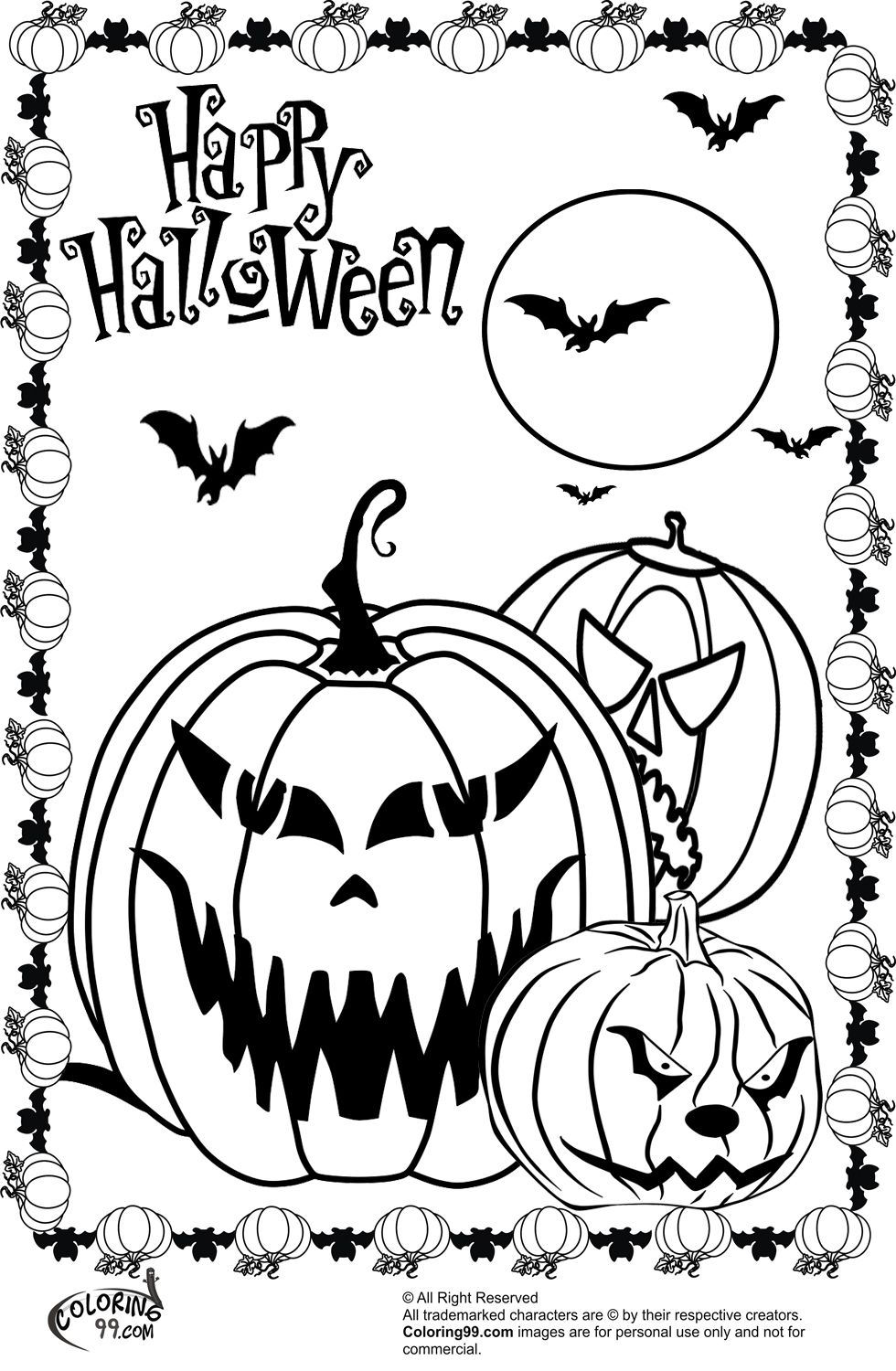 Halloween Coloring Pages Free Printable Scary - Coloring Home