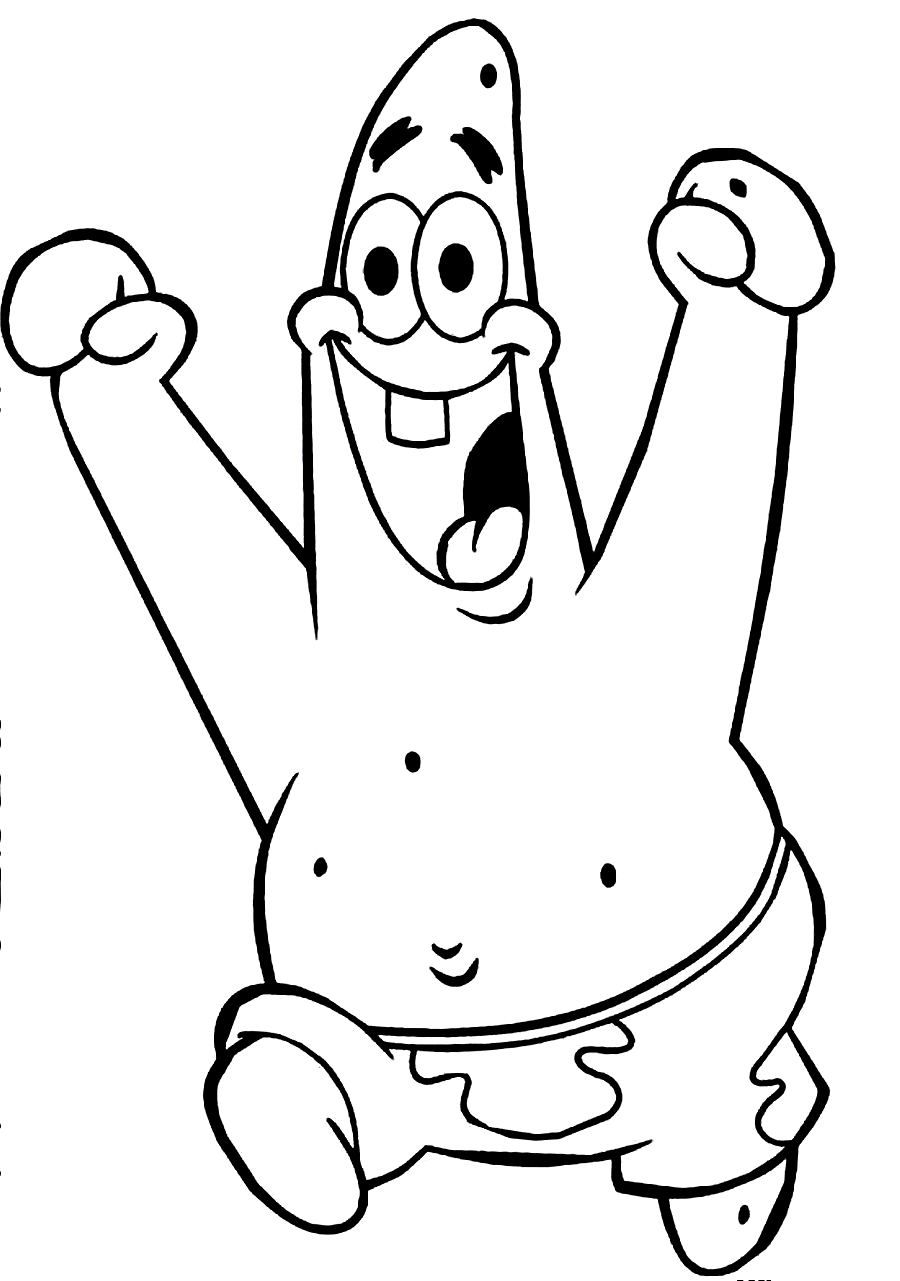 Happy Patrick Star Coloring Page Free Sketch Coloring Page